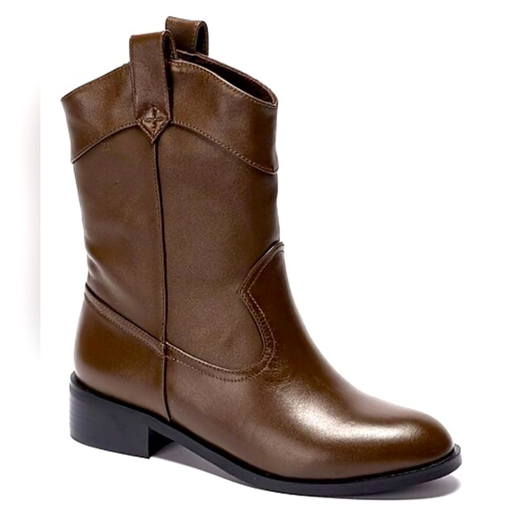 Soho Collective NWT Sz 39 Isa Leather Ankle Boots Brown - Picture 1 of 3